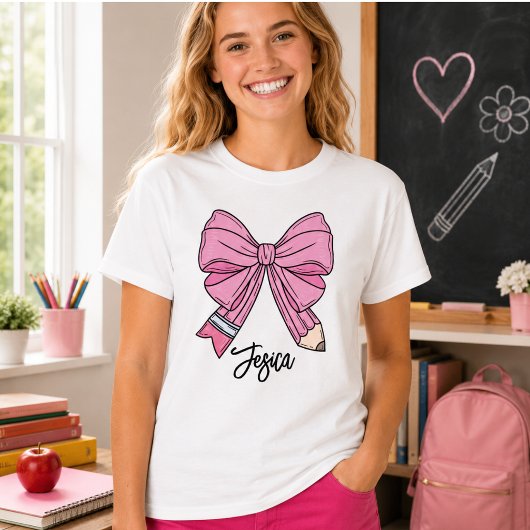 Terug naar school Coquette aangepaste naam T-shirt