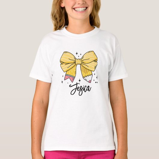 Terug naar School Coquette Custom Name T-shirt (Voorkant)