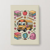 Terug naar school Coquette leraar kleuterschool Pr Button (Voorkant)