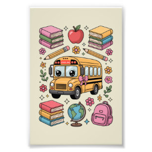 Terug naar school Coquette leraar kleuterschool Pr Foto Afdruk