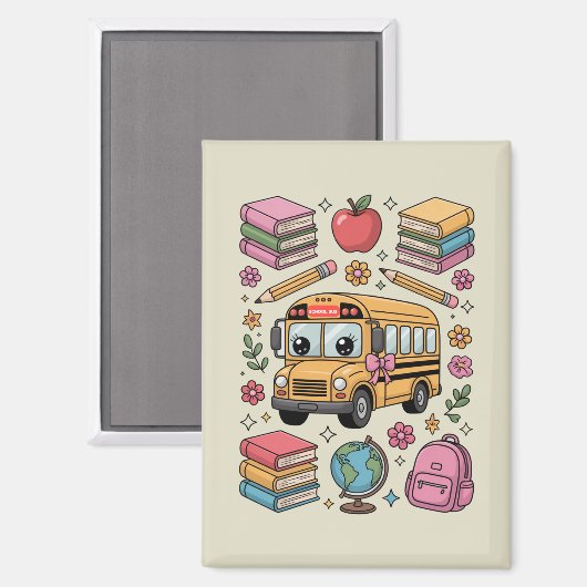 Terug naar School Coquette Leraar Kleuterschool Pr Magneet (Voorkant / Achterkant)