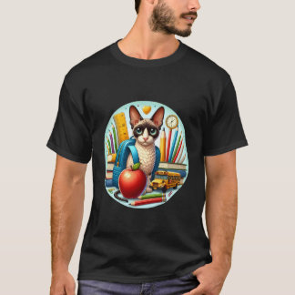 Terug Naar School Cornish Rex Kat Jongens Meisjes  T-shirt