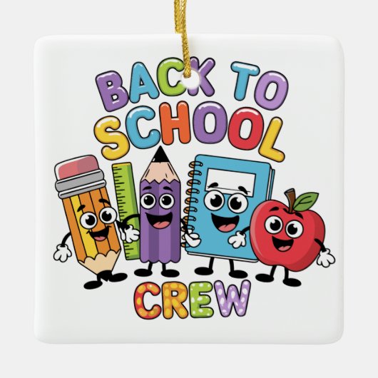 Terug naar school crew keramisch ornament (Voorkant)