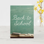 Terug naar school Cursieve tekst op groen schoolbo Kaart (Gele Bloem)