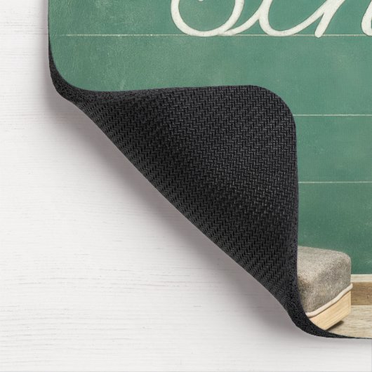 Terug naar school Cursieve tekst op groen schoolbo Muismat (Hoek)