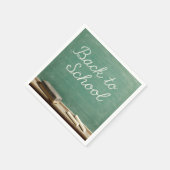 Terug naar school Cursieve tekst op groen schoolbo Servet (Hoek)