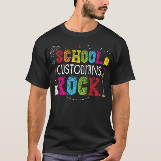 Terug naar school Custodians Rock Cool Janitor Man T-shirt