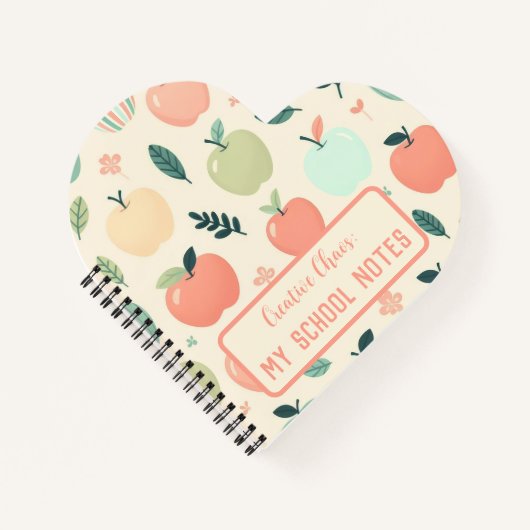 Terug naar school custom appels patroon notitieboek (Voorkant)