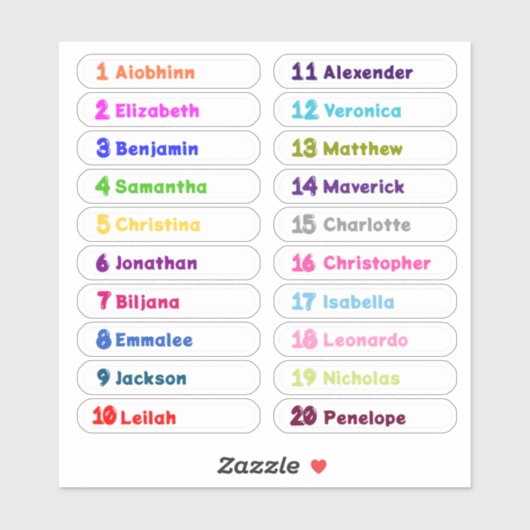 Terug naar School Custom Meerdere Naam Stickers (Vel)