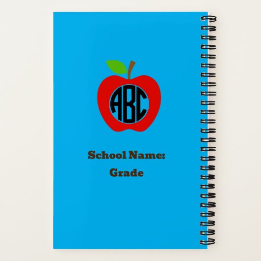 Terug naar School Custom Name Spiral Notitieboek (Achterkant)