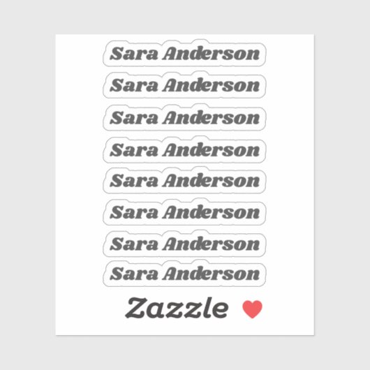 Terug naar School Custom Name Stickers (Vel)