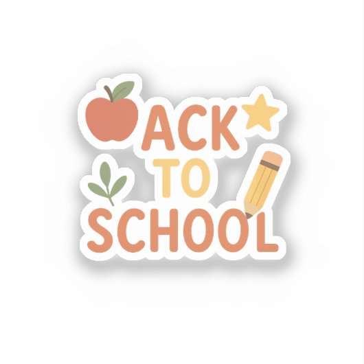 Terug naar School Custom Vinyl Sticker (Voorkant)