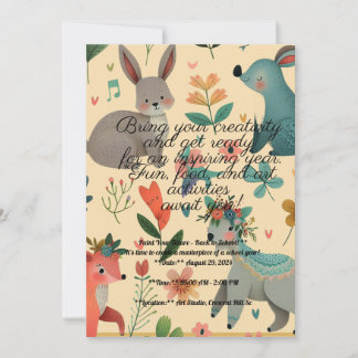 Terug naar school Cut Animal Doodle Art Kaart