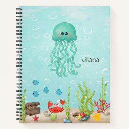 Terug naar school Cute kwal Kleurrijke kinderen Notitieboek