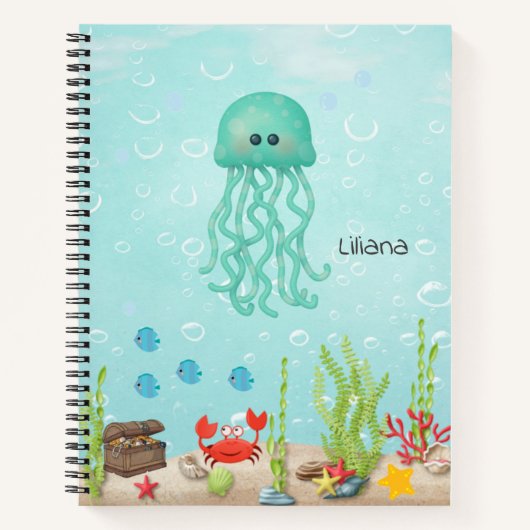 Terug naar school Cute kwal Kleurrijke kinderen Notitieboek (Voorkant)