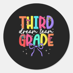 Terug naar school Derde klas Dream Team Leraar Vro Ronde Sticker