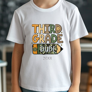 Terug naar school Derde klas Dude Camo Boy T-shirt