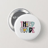 Terug naar school derde klas leraar eerste dag van ronde button 5,7 cm (Voorkant /achterkant)