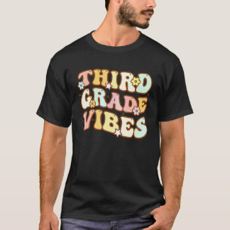 Terug naar school Derde klas sfeer Retro lerares v T-shirt