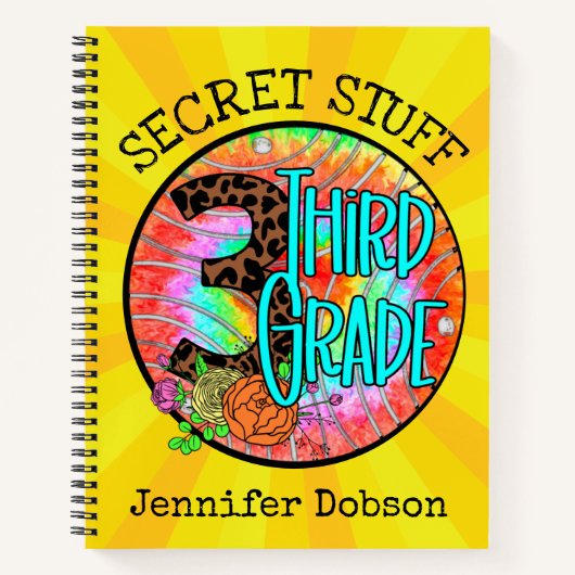 Terug naar school derde leerjaar schrift notitieboek (Voorkant)