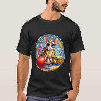 Terug naar school Devon Rex Kat Jongens Meisjes St T-shirt