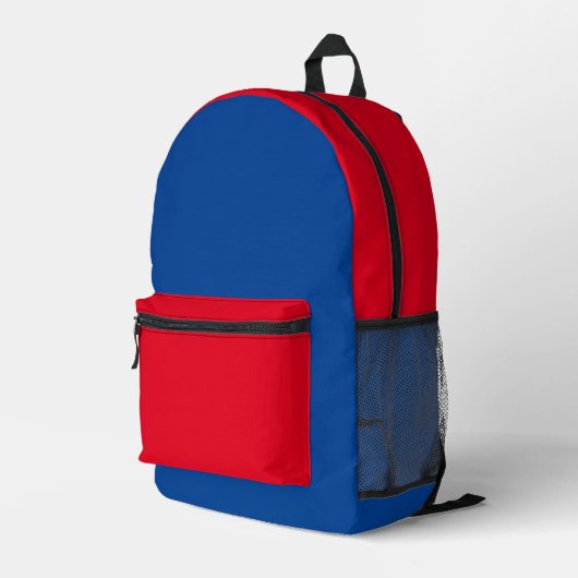 Terug naar school diep blauw en rood bedrukte rugzak (Achterkant Hoek Rechts)