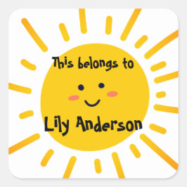 Terug naar school | Dit hoort bij Happy Sunshine Vierkante Sticker