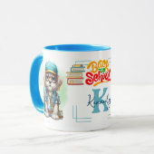 Terug naar School Dog Dragen Rugzak Gepersonalisee Mok (Voorkant links)