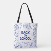 Terug naar School Doodle Canvas tas (Achterkant)
