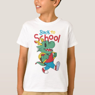 Terug naar school draak cartoon t-shirt ontwerp