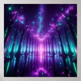Terug naar school droom Aurora Neon Woud Poster
