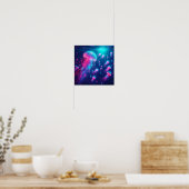 Terug naar school droom neon kwallen drift poster (Keuken)