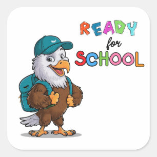 Terug naar School Eagle Vierkante Sticker
