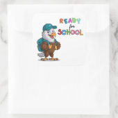 Terug naar School Eagle Vierkante Sticker (Tas)