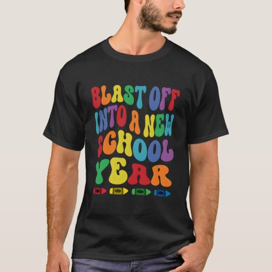 Terug naar school: een nieuw schooljaar met een kn t-shirt (Voorkant)