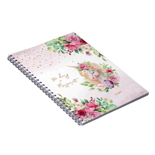 Terug naar School Eenhoorn Magisch Schepsel Meisje Notitieboek (Rechterzijde)