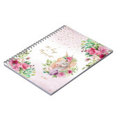 Terug naar School Eenhoorn Magisch Schepsel Meisje Notitieboek (Linkerzijde)