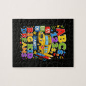 Terug naar school eerste dag grote kind dromen legpuzzel (Horizontaal)