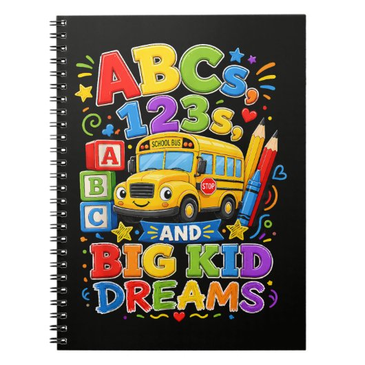 Terug naar school eerste dag grote kind dromen notitieboek (Voorkant)