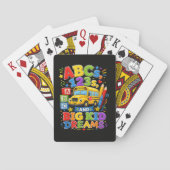Terug naar school eerste dag grote kind dromen pokerkaarten (Achterkant)