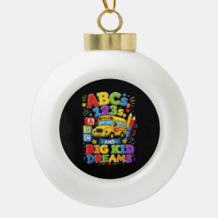 Terug naar school eerste dag grote kind dromen sch keramische bal ornament