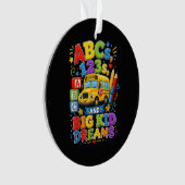 Terug naar school eerste dag grote kind dromen sch ornament (voorkant)