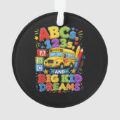 Terug naar school eerste dag grote kind dromen sch ornament (achterkant)