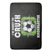 Terug naar school eerste dag kleuterschool voetbal badmat (Voorkant Verticaal)