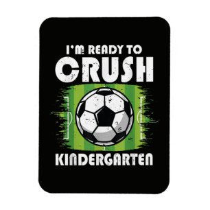 Terug naar school eerste dag kleuterschool voetbal magneet