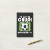 Terug naar school eerste dag kleuterschool voetbal post-it® notes (Op bureau)