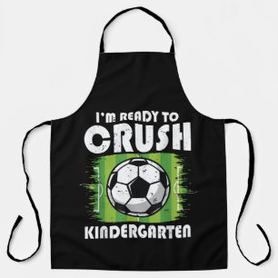 Terug naar school eerste dag kleuterschool voetbal schort
