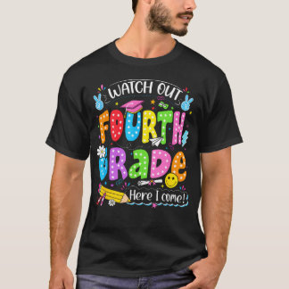 Terug naar school eerste dag let op vierde klas t-shirt