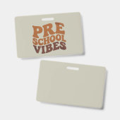Terug naar school eerste dag Pre-K Groovy Badge (Voor- en achterkant)