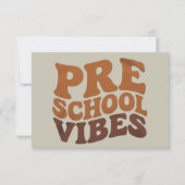 Terug naar school eerste dag Pre-K Groovy Bedankkaart (Voorkant)